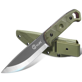 CVLIFE fixed blade knife with 5-2-inch blade for precise outdoor cutting.