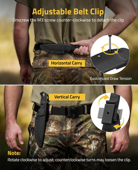 CVLIFE sheath with retention screw enables secure, adjustable carry