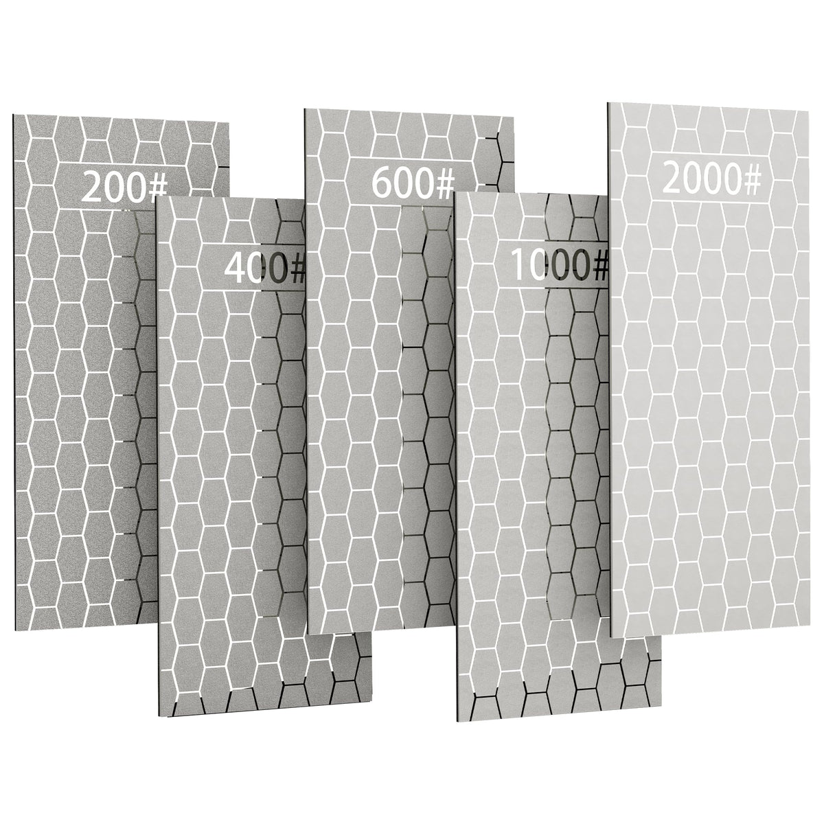 CWOVRS diamond sharpening stone 200 grit on honeycomb surface for aggressive edge repair.