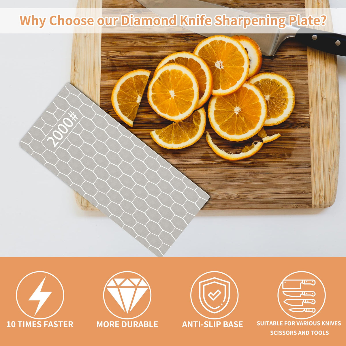 CWOVRS 2000 grit plate finishes edges with ultra-fine polish.