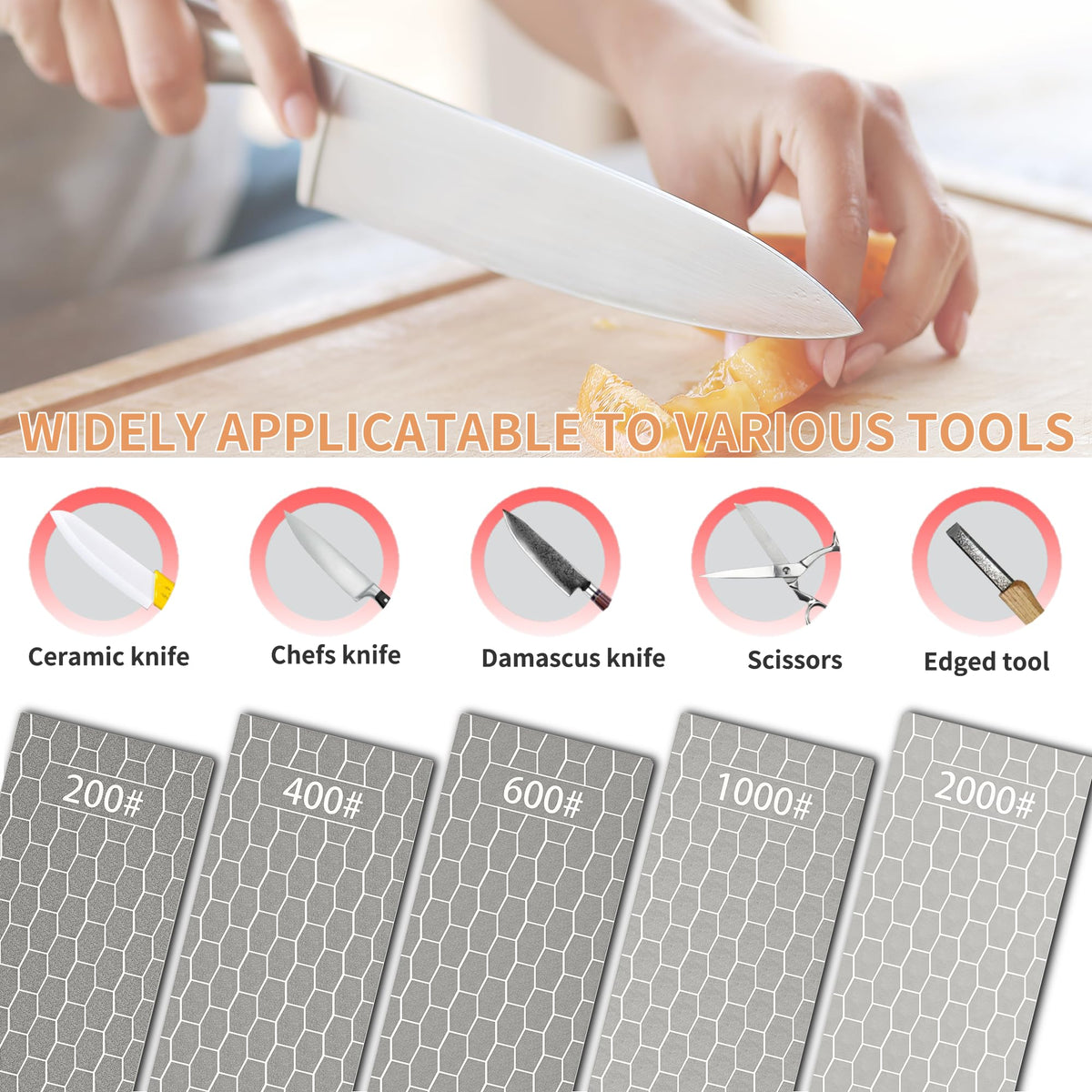 CWOVRS 600 grit plate for precise touch-ups on scissors and chisels.