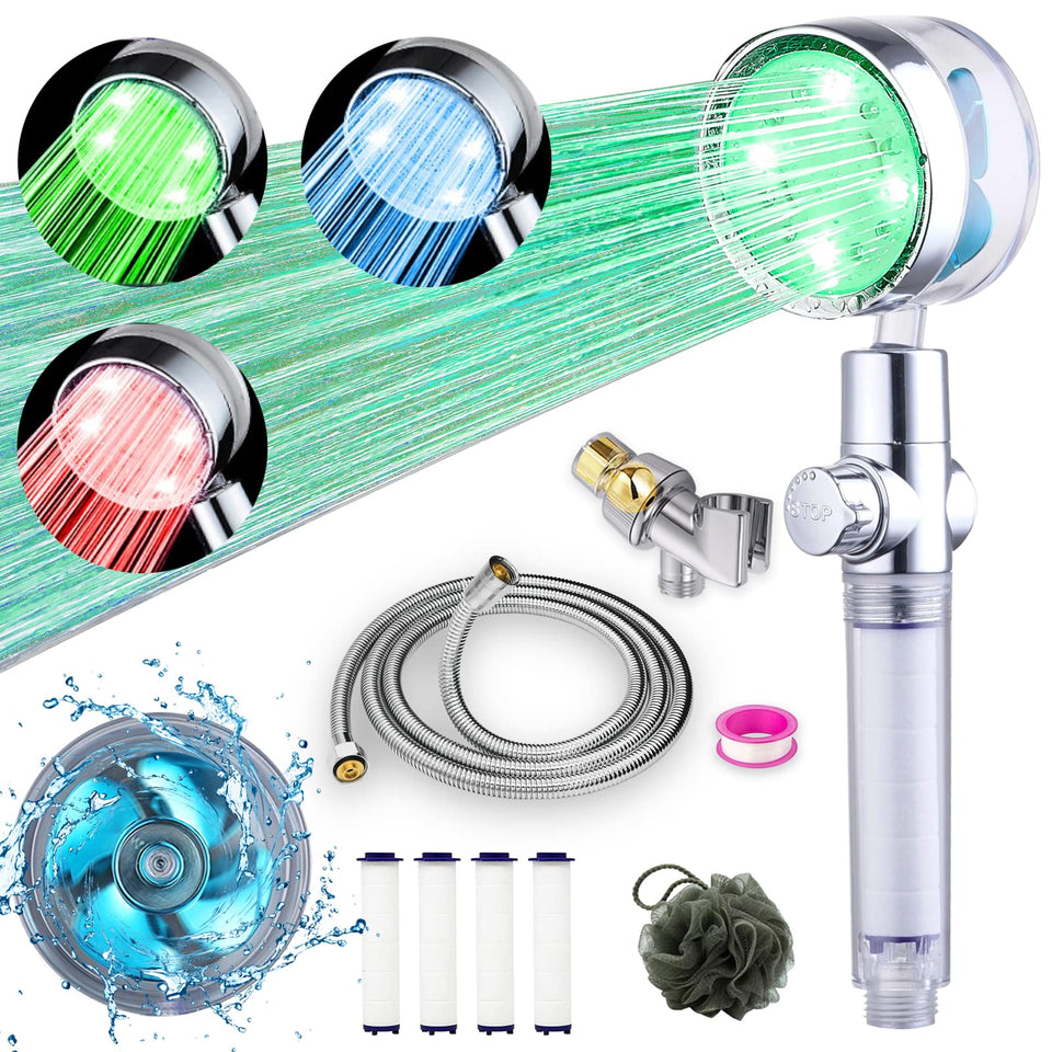 CWPW ANTOWER LED shower head handheld with adjustable flow for a refreshed shower.