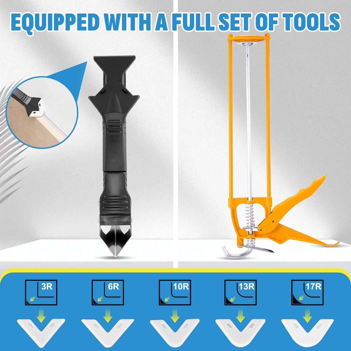 CXYARY sealant nozzle and gun shown for fast, clean application.