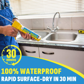 CXYARY caulk around sink edge demonstrates kitchen and bath water protection.