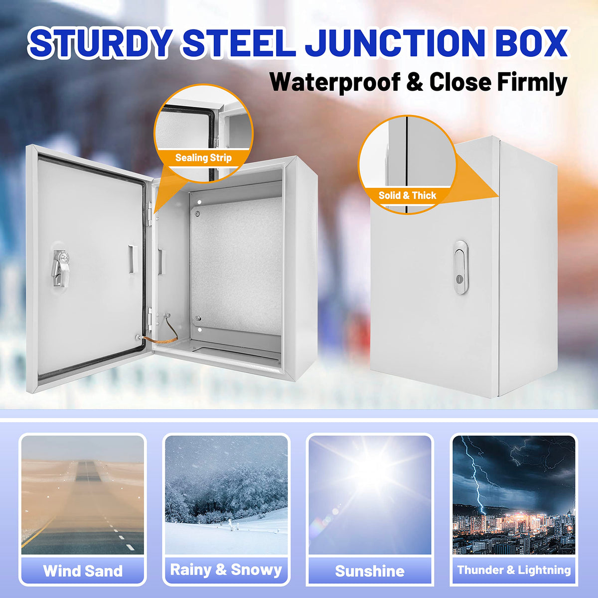 CXCESNS weatherproof junction box with sealed cover protects internal wiring