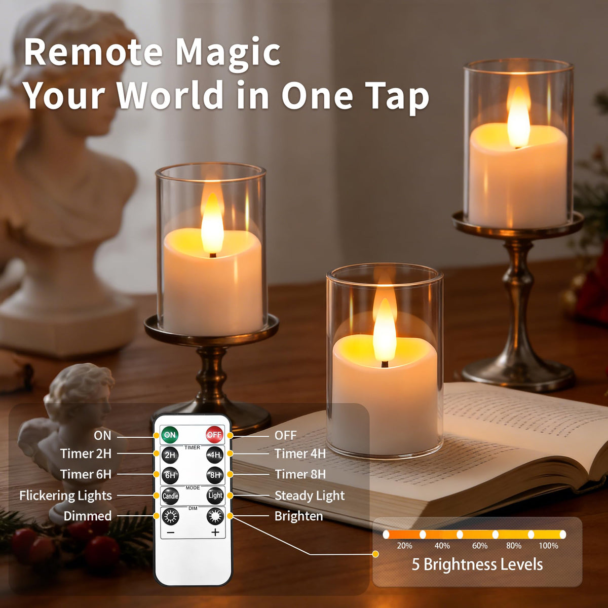 CXJPLRE 6-pack flameless candles for versatile decor