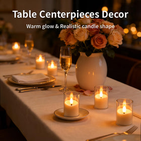 CXJPLRE clear acrylic-cover tea light adds sleek decor