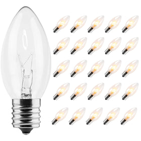 CXLHO C9 bulbs clear 25-pack for warm festive tree lighting