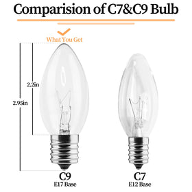 CXLHO C9 bulbs with E17 base install quickly in sockets