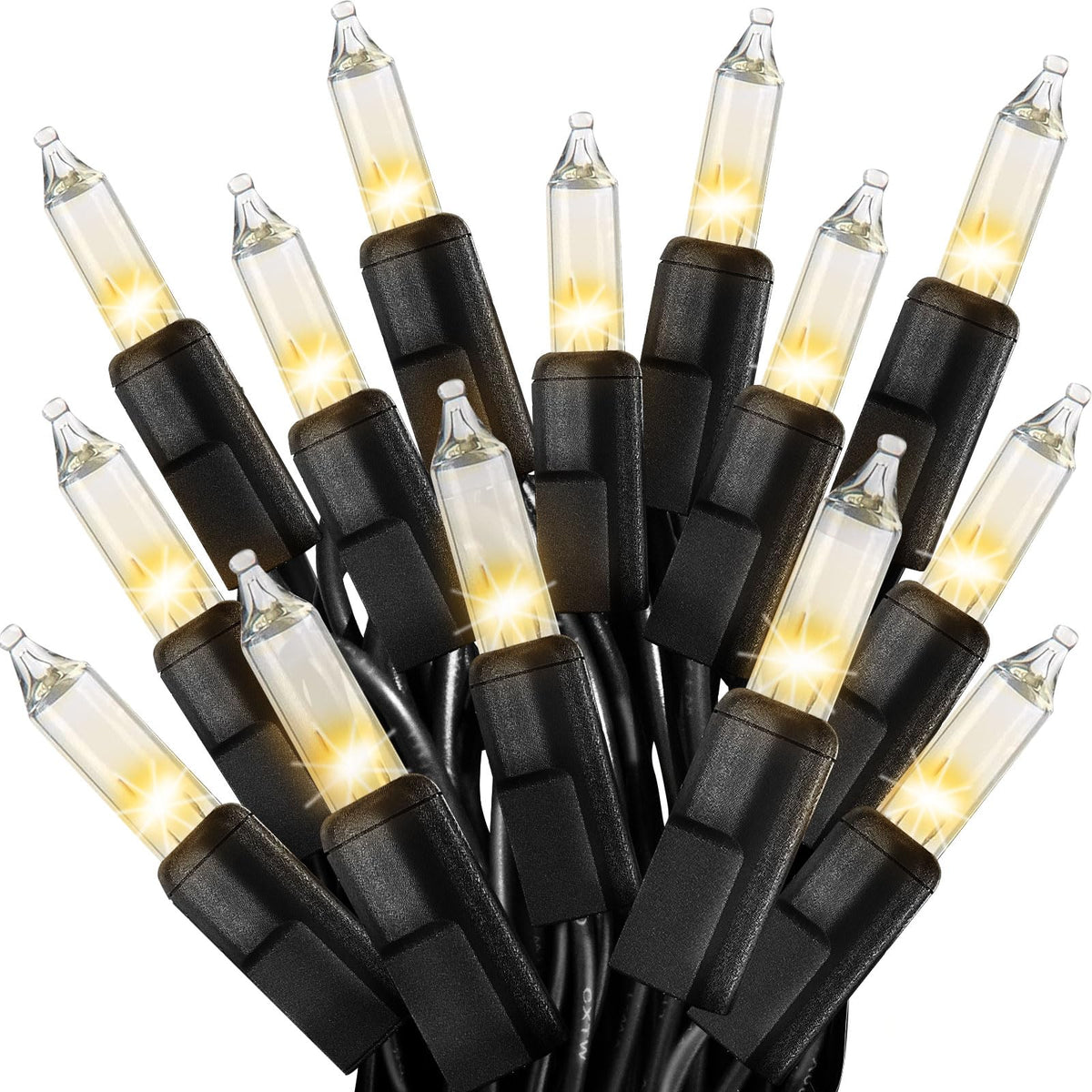 CXLHO clear Christmas lights on a tree with a warm glow