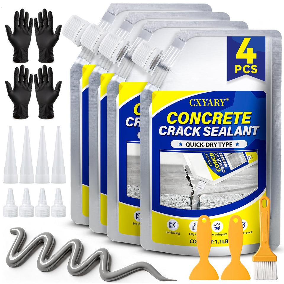 CXYARY concrete crack filler kit with tips and gloves for precise repairs.