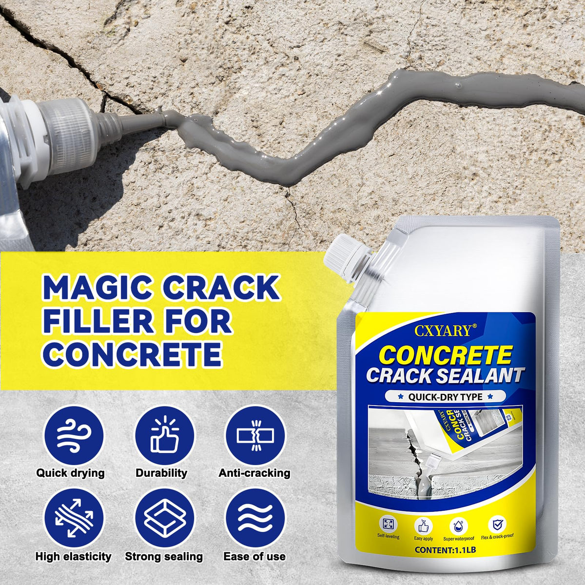 CXYARY high-elasticity crack filler adapts to movement and temperature.