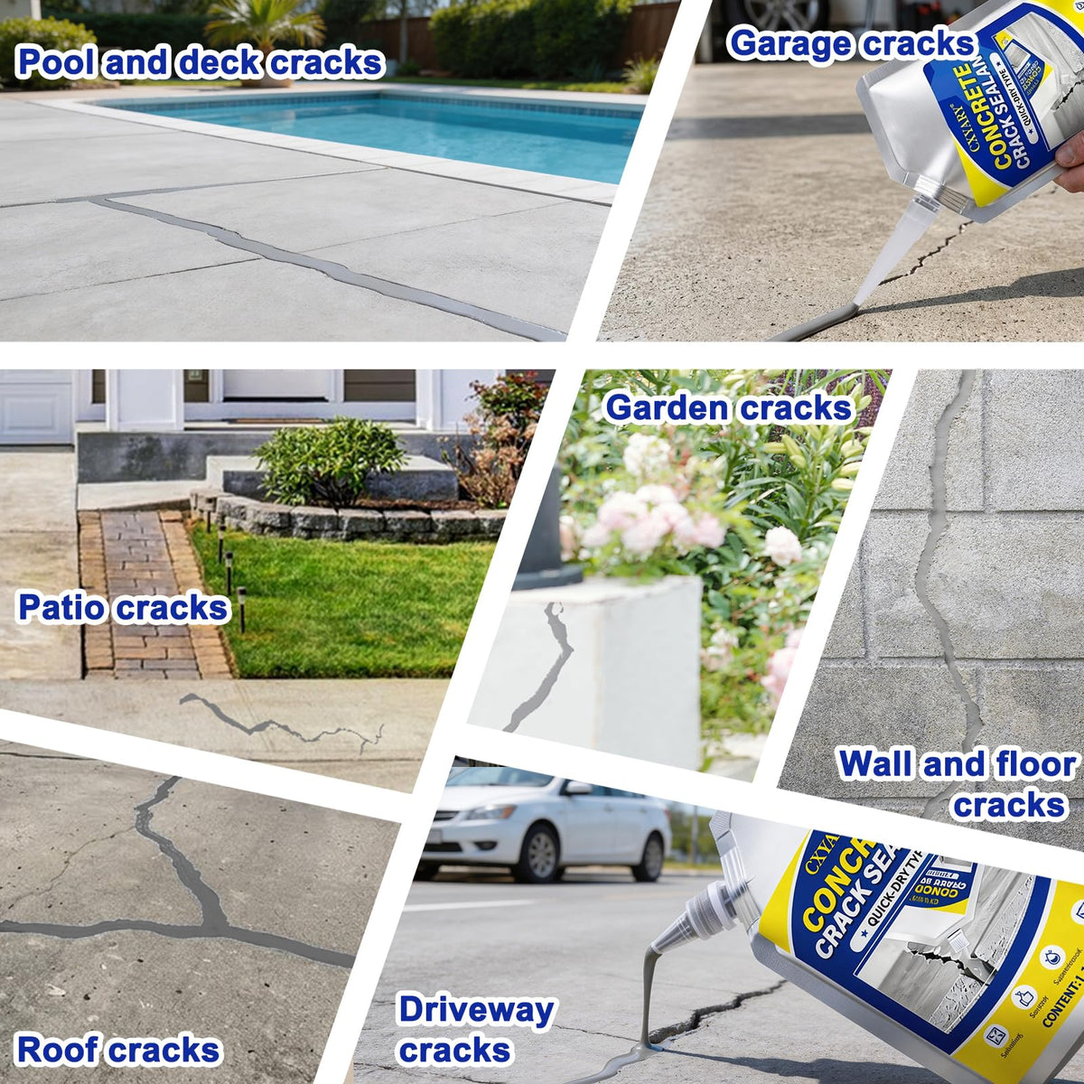 CXYARY indoor-outdoor concrete filler set for versatile fixes.