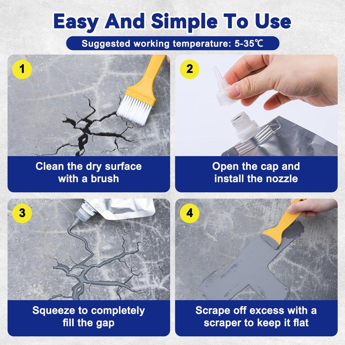 CXYARY multi-surface waterproof sealant for concrete, bricks, and tiles.
