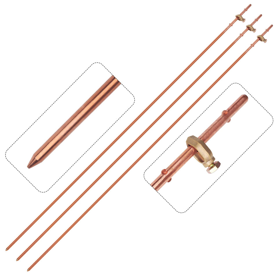CYANTEKOMS ground rod set 4ft for durable outdoor grounding, ideal for fences and satellite dishes.
