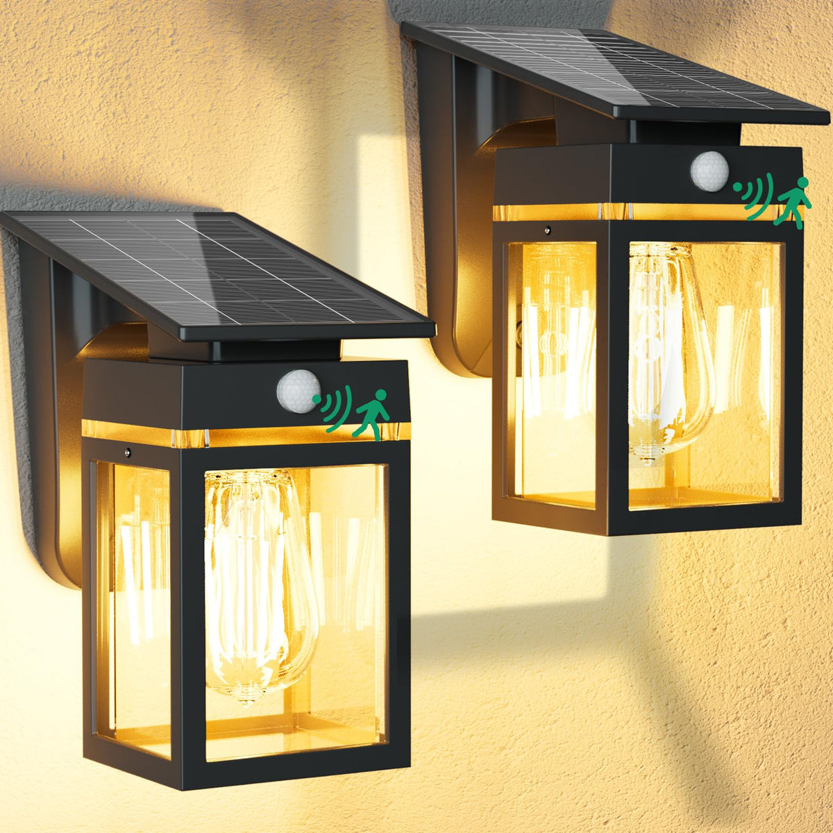 Cybrasc solar porch light for front porch with dusk-to-dawn convenience