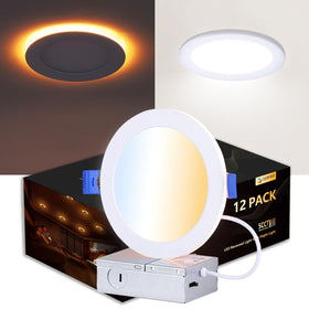 CycevSun 12-pack 6-inch LED downlights with slim canless wafer design.