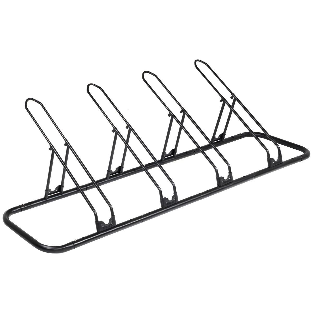 CyclingDeal front view of the floor rack showing stable tire grooves for secure parking