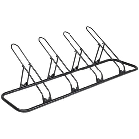 CyclingDeal front view of the floor rack showing stable tire grooves for secure parking