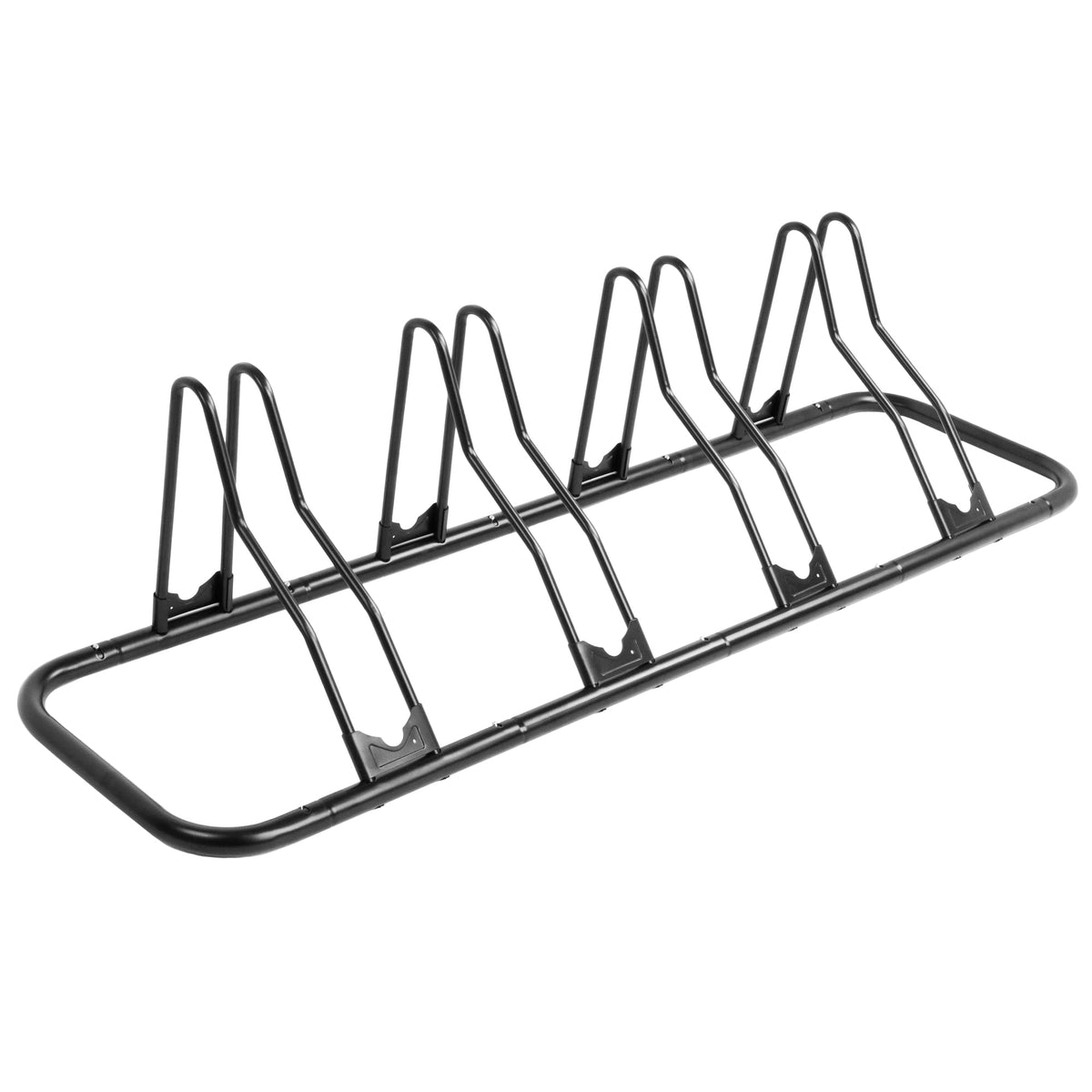 CyclingDeal four-bike floor rack front view for compact indoor storage