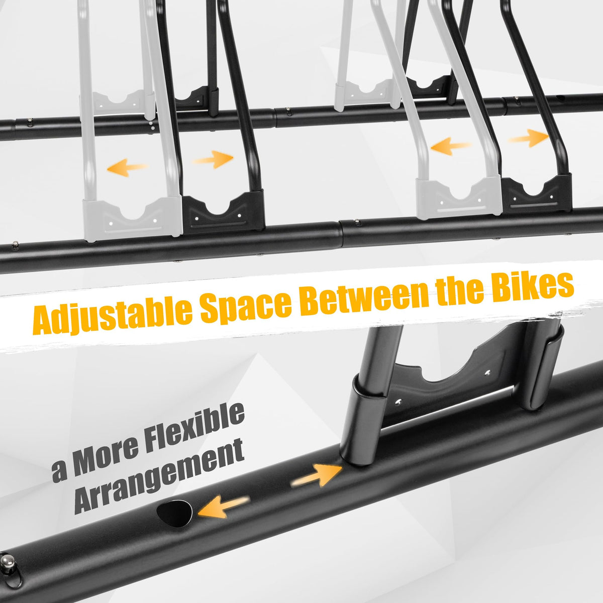 CyclingDeal close-up of adjustable wheel holders with quick-release knobs