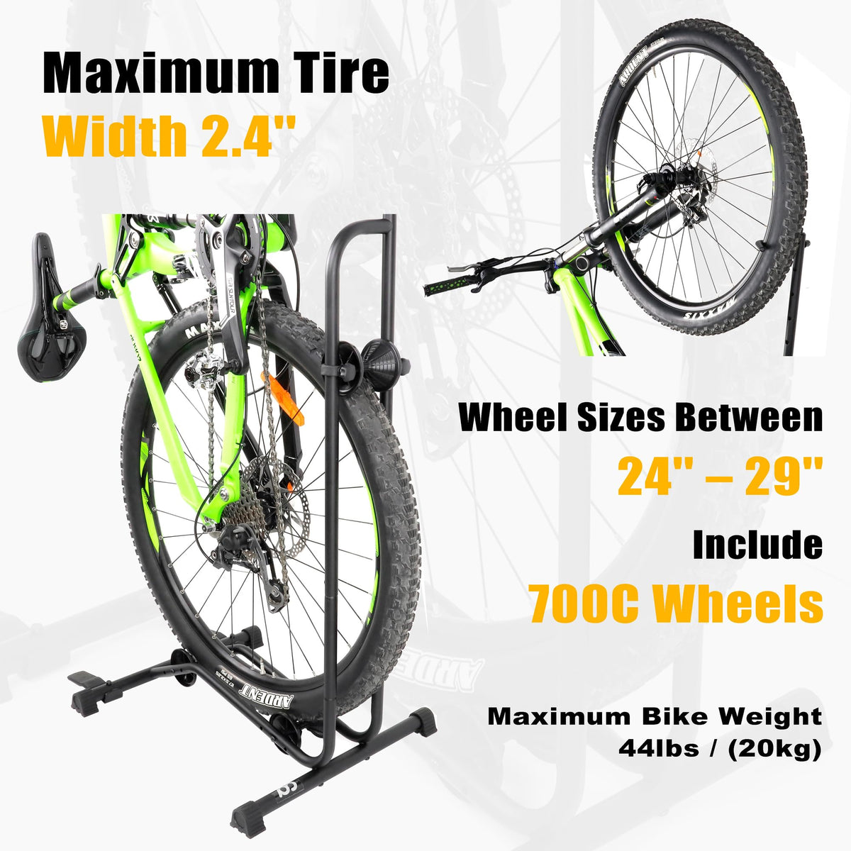 CyclingDeal two-way parking design: store bikes vertically or horizontally with ease.