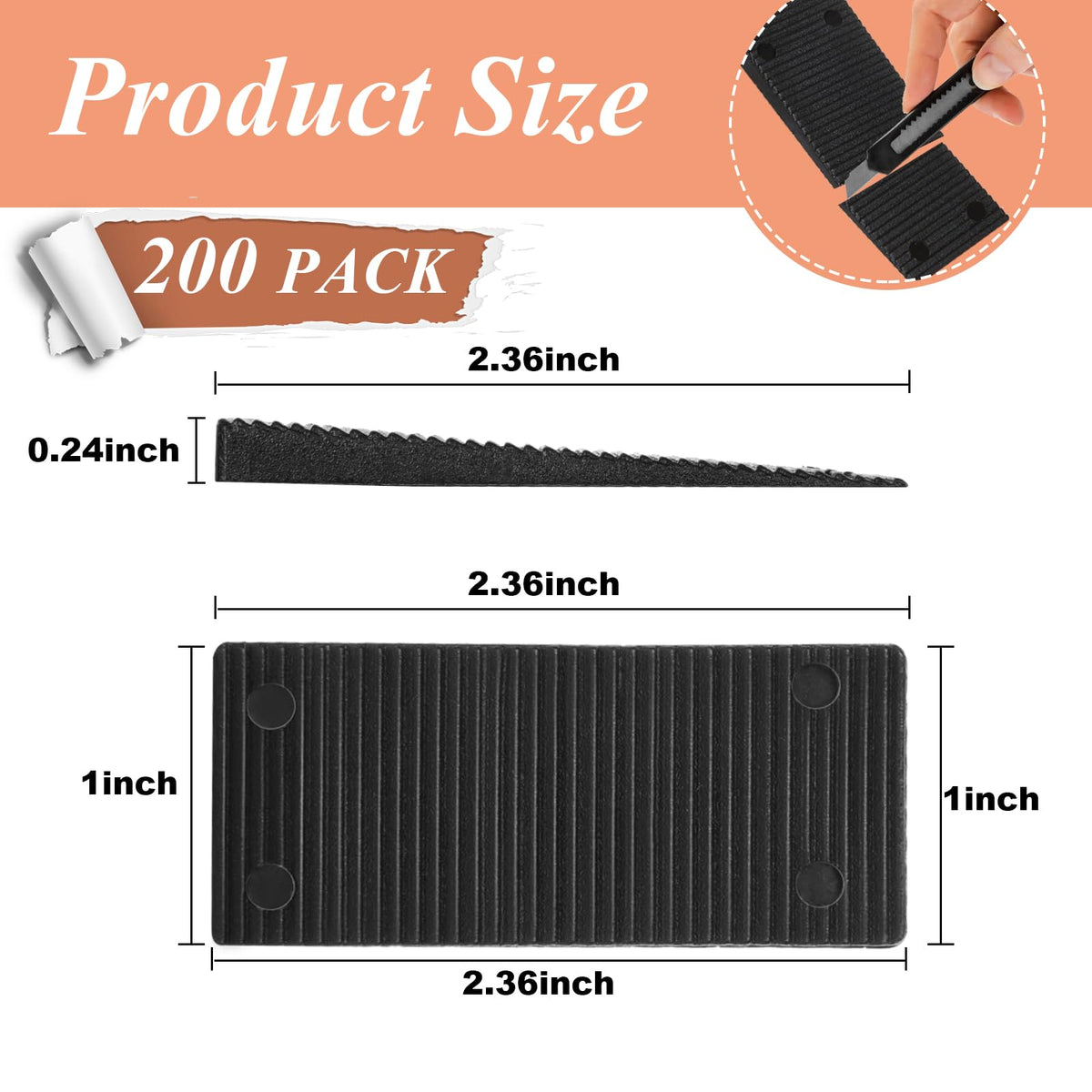 CYEAH shims with a grooved bottom provide anti-slip stability for furniture.