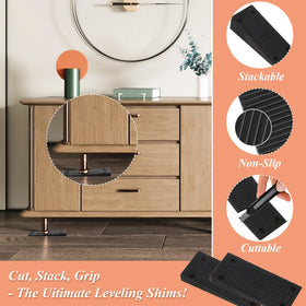 CYEAH table leveler shims help reduce wobble on uneven floors.