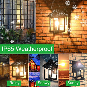 CYHKEE solar wall lantern for patio area offers inviting ambience.