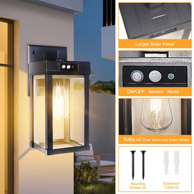 CYHKEE solar wall light motion sensor enhances entryway visibility