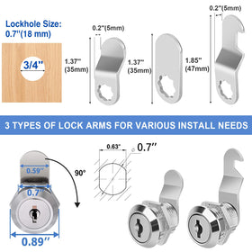 Cylinnda RV cabinet lock installation on door panel for secure storage.