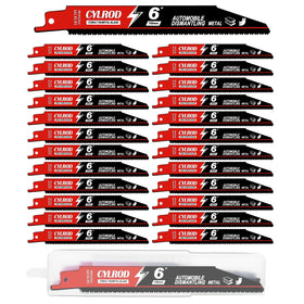 Cylrod 25-pack 6-inch blades in packaging for versatile metal cutting.