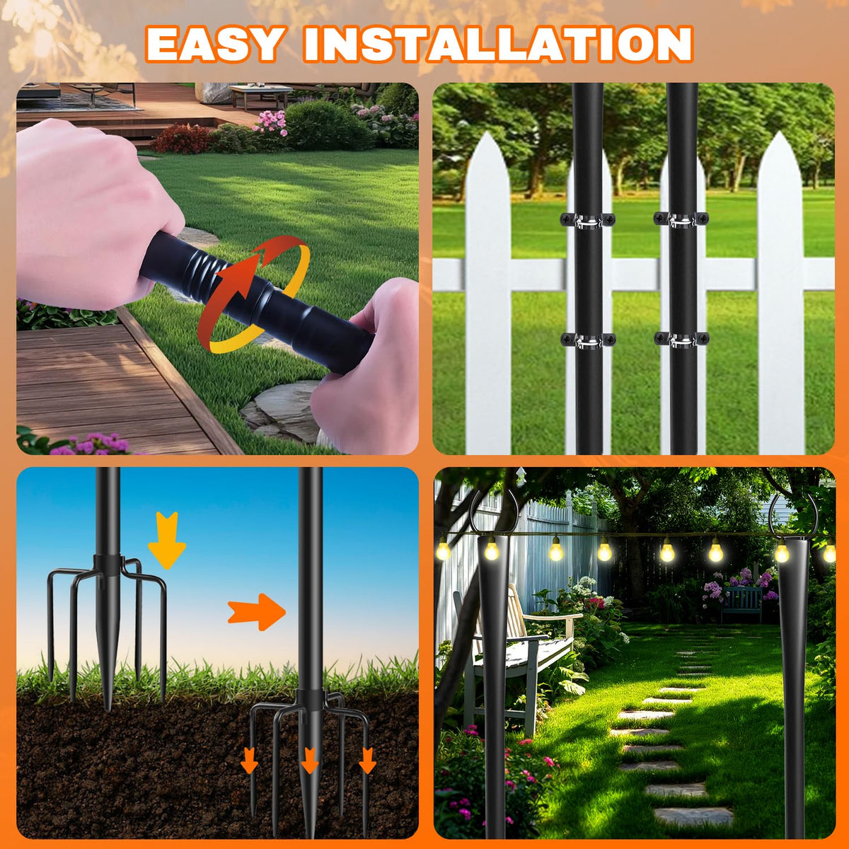 Cymuber adjustable-height outdoor light pole for versatile mounting.