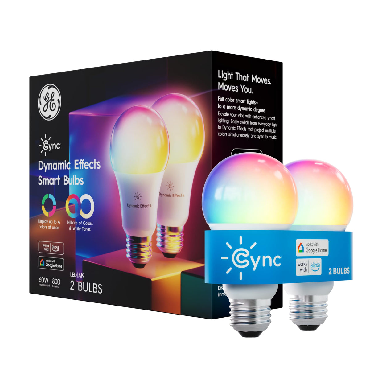 Cync A19 LED bulb color wheel for vibrant room ambience