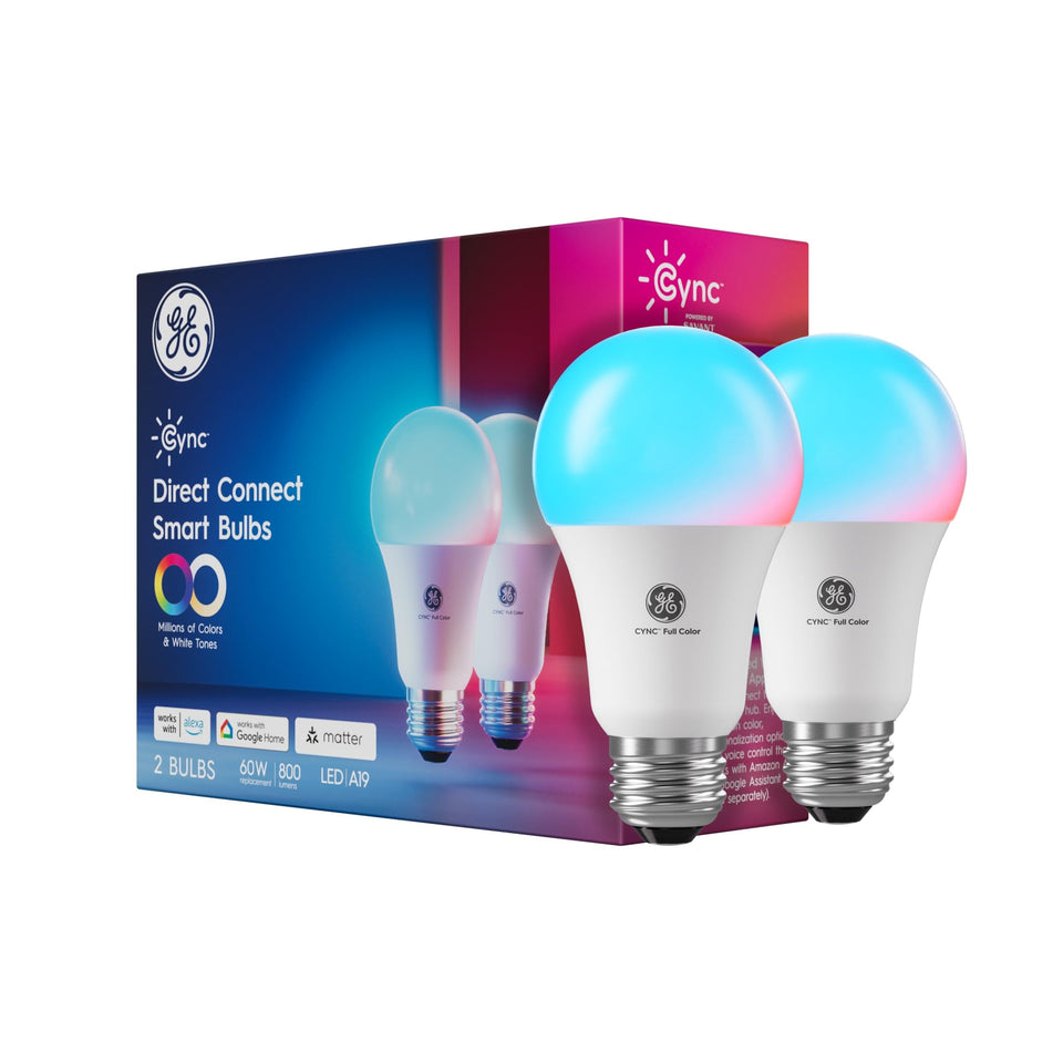 Cync GE A19 color changing lights create mood and decor versatility.