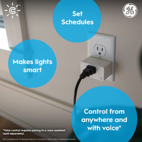 Cync indoor smart plug Alexa and Google Home integration for seamless smart routines.