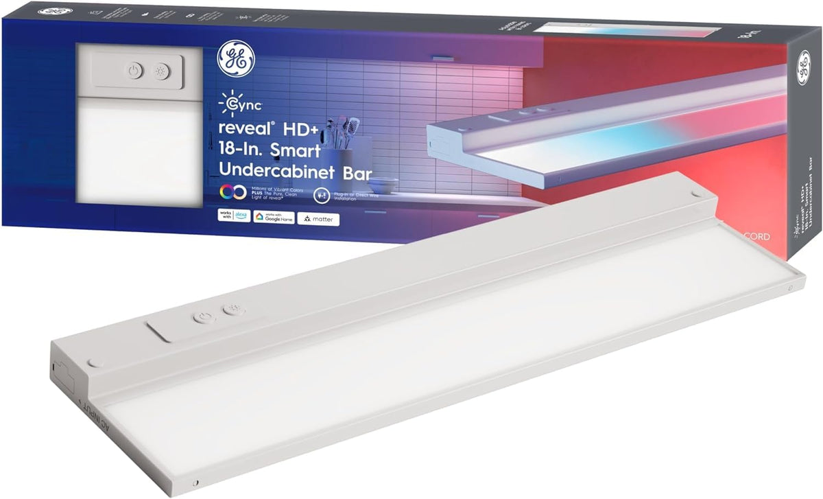 Cync Reveal HD+ undercabinet 18-inch bar provides bright task lighting for meal prep
