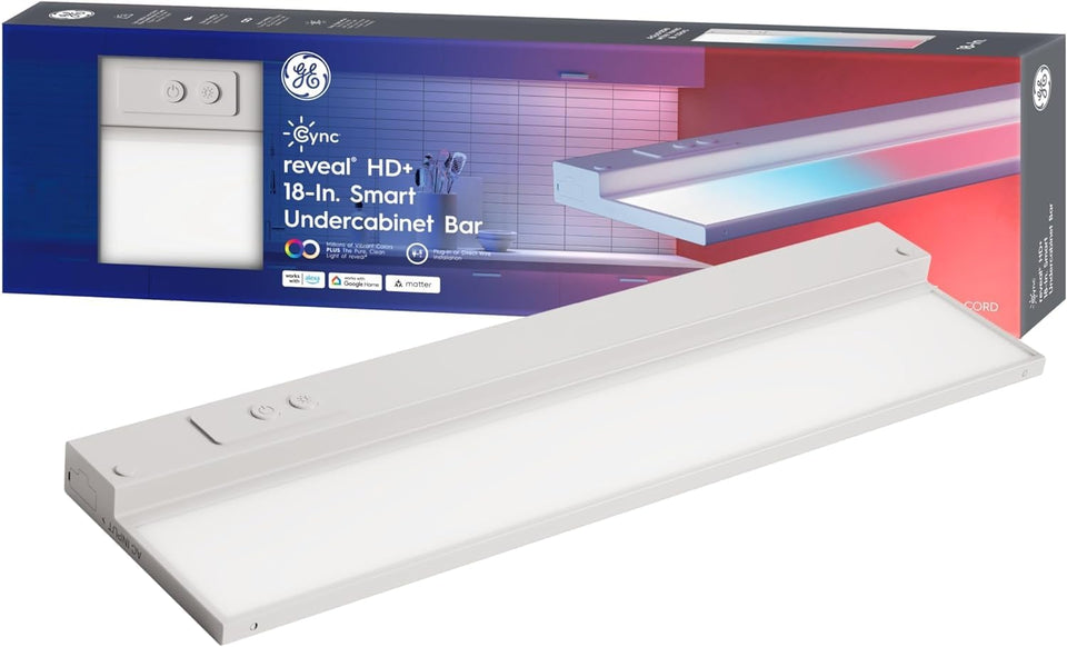 Cync Reveal HD+ undercabinet 18-inch bar provides bright task lighting for meal prep