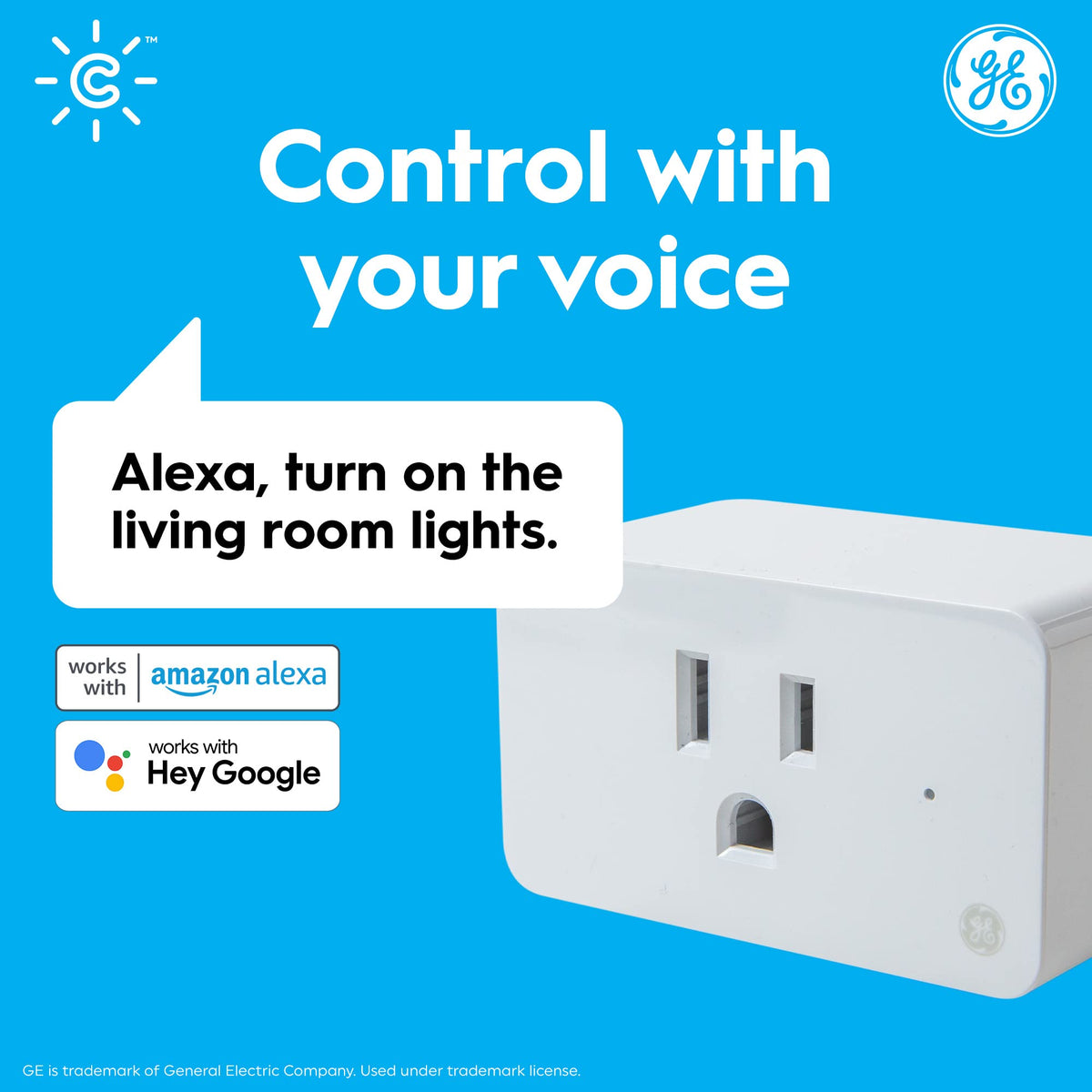 Cync smart indoor plug features a compact design for extra outlet space.