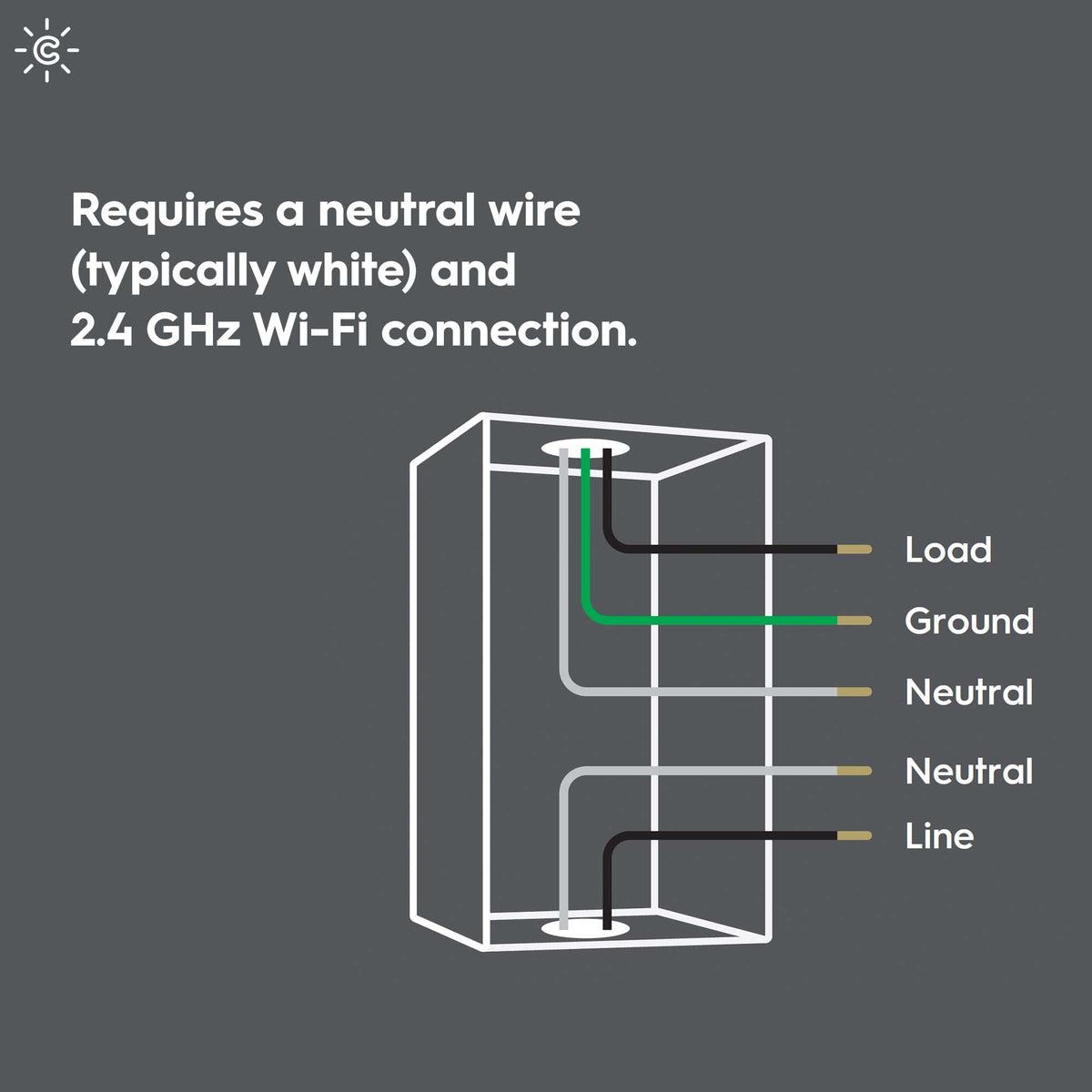 Cync smart paddle switch installation diagram showing straightforward wiring.