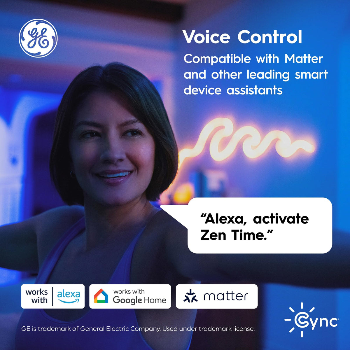 Cync ST19 works with Alexa and Google Home for hands-free lighting control.