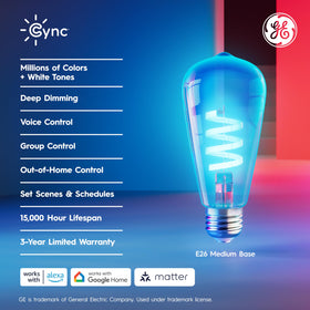 Cync ST19 app control lets you customize brightness and colors on your phone.
