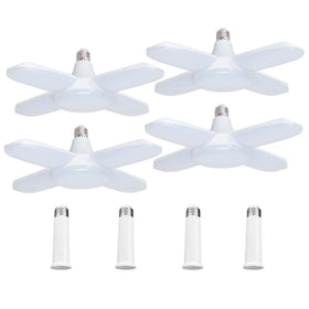 Cynlink 4-pack LED garage lights deformable panels for wider illumination