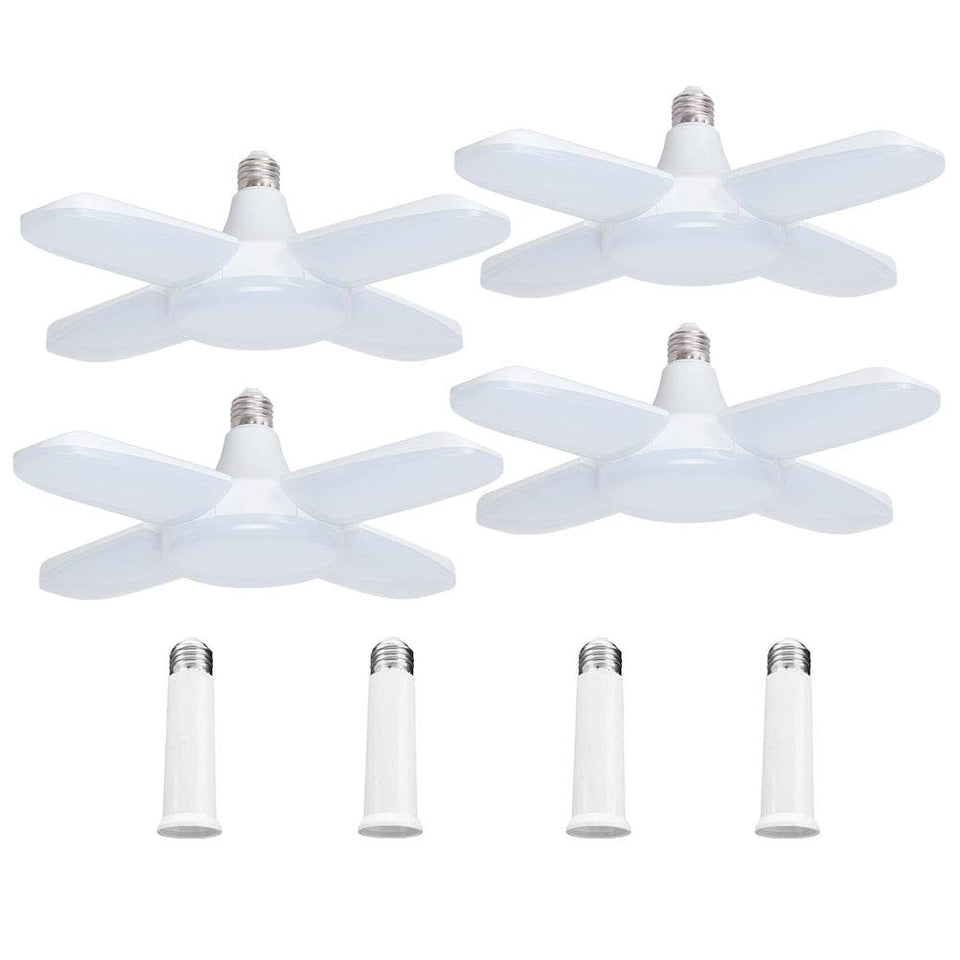 Cynlink 4-pack LED garage lights deformable panels for wider illumination