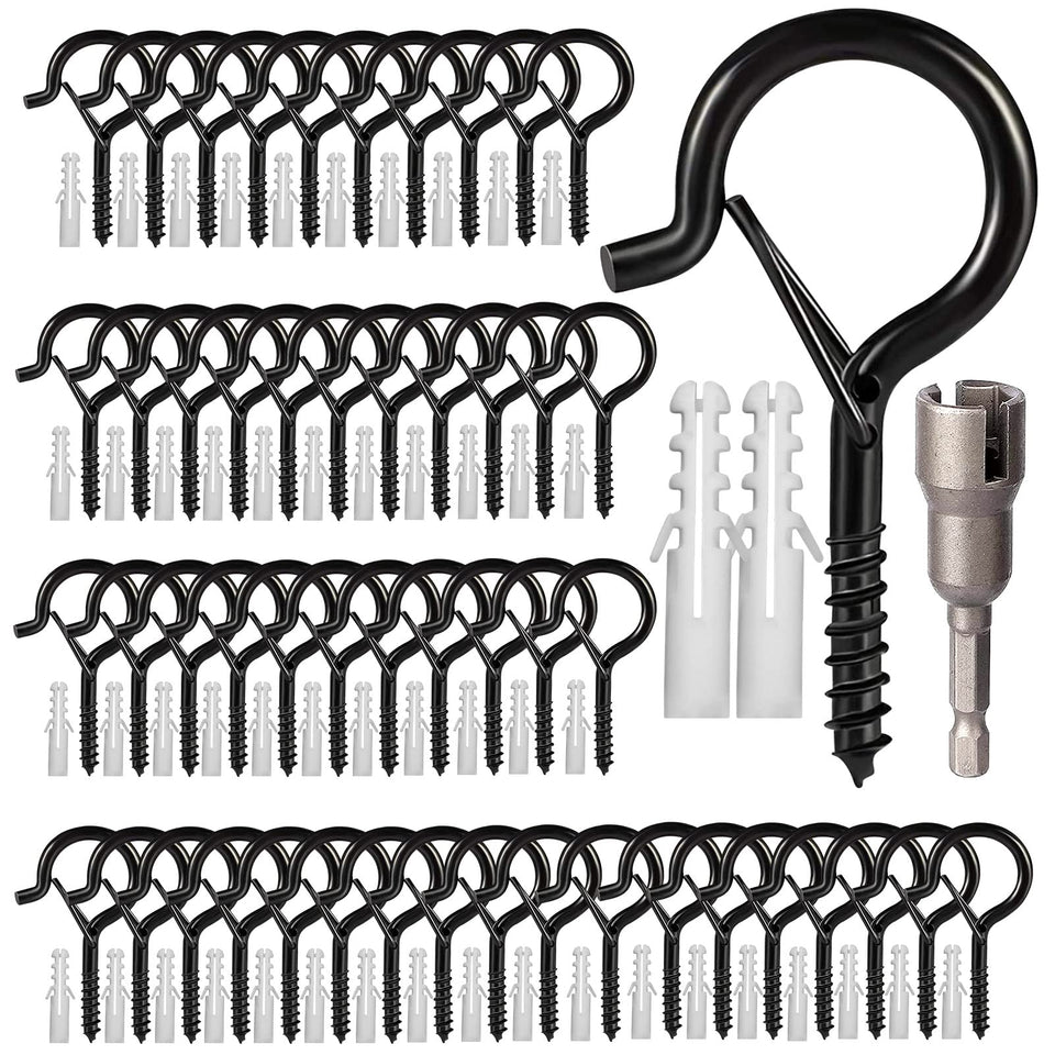 Cyrico outdoor string light hooks with safety buckle for secure garden lighting.
