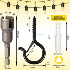 Cyrico wind chime hanging hooks for patio and balcony décor.