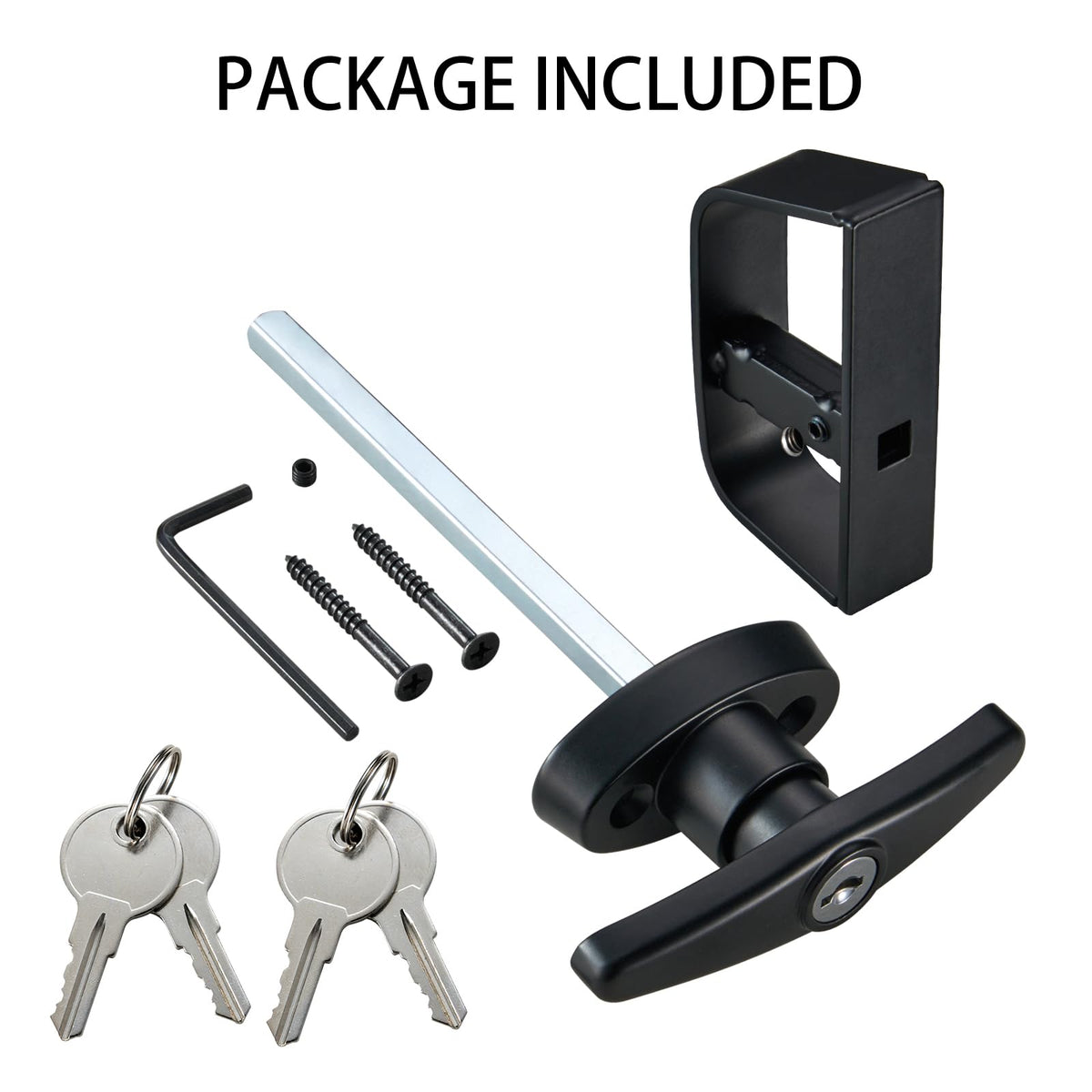 CZC AUTO easy-install shed latch with included hardware and four keys