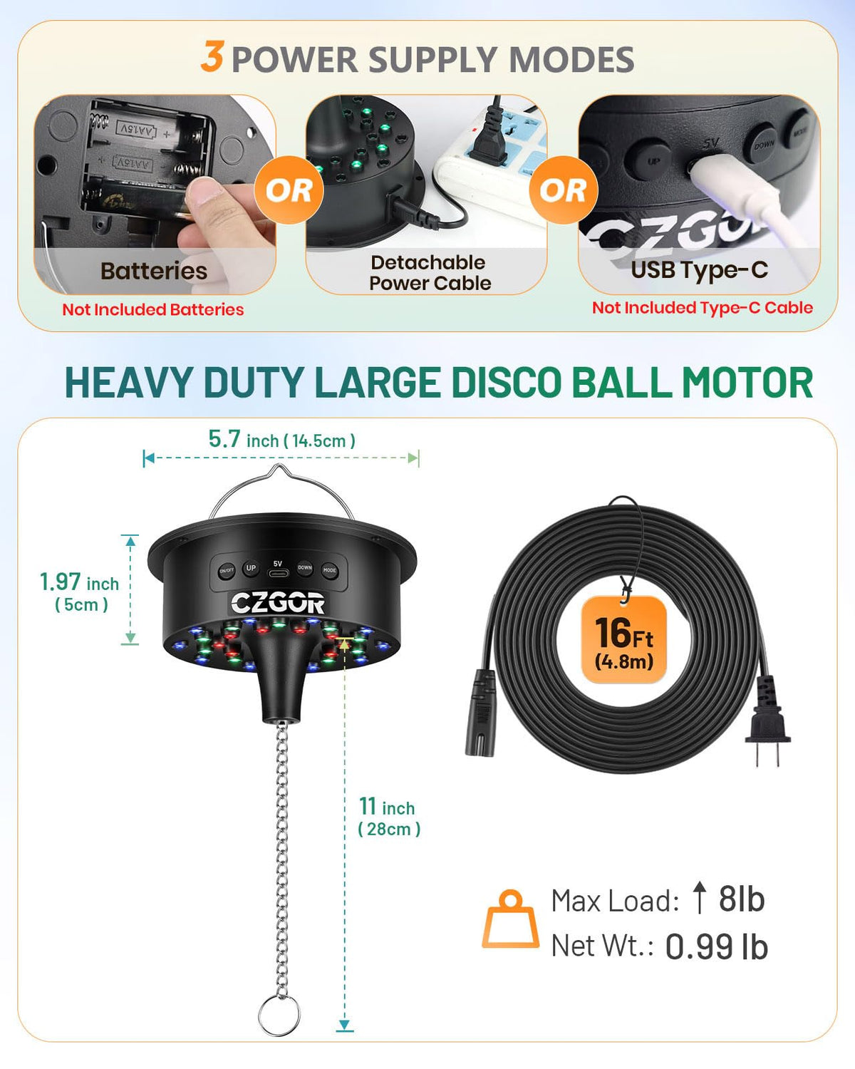 Czgor six color modes LED for dynamic event lighting.