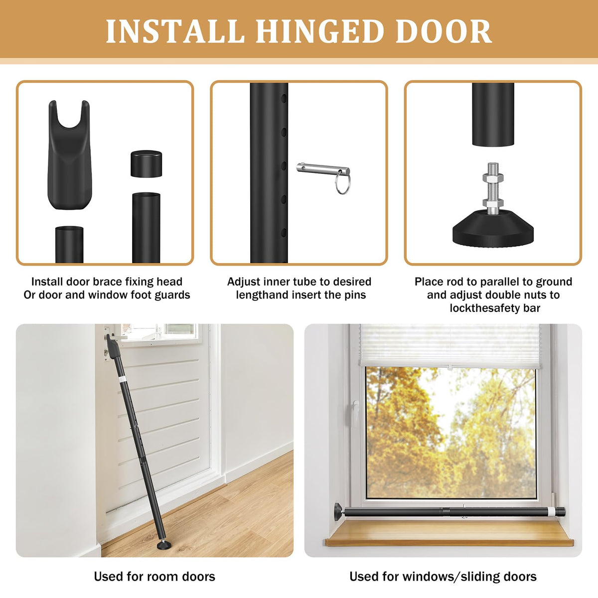 CZMIYRPY sliding door security bar interchangeable top cover for customization