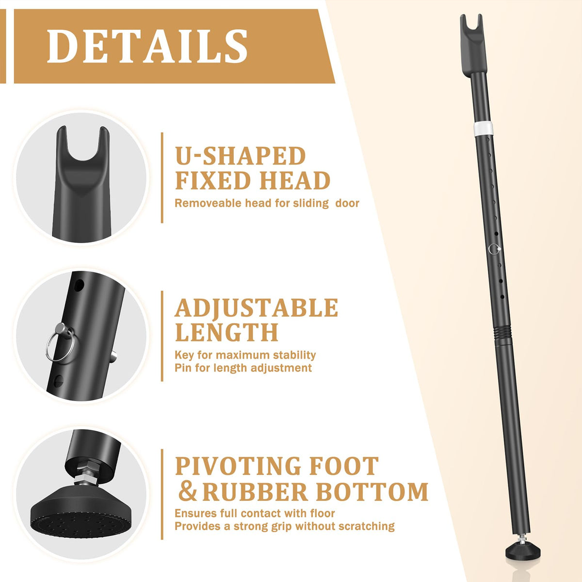 CZMIYRPY sliding door security bar suitable for patio doors and balconies